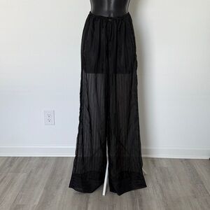 Zara Black Sheer Straight Leg Pants